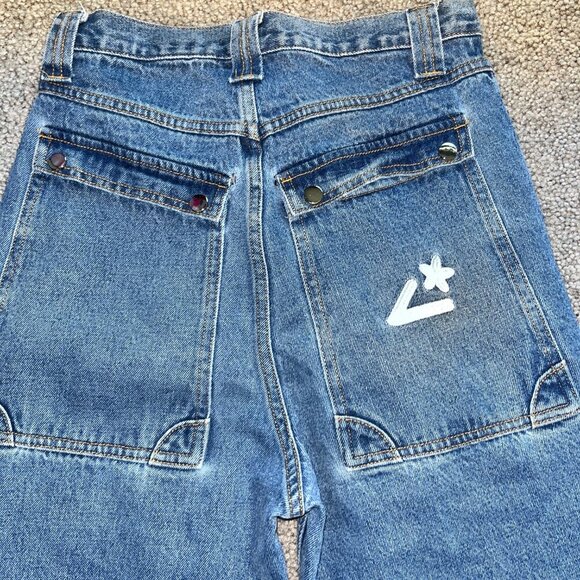 LIQUID LAGOON Y2K WIDE LEG DENIM JNCO STYLE  HEAVY BAGGY SKATER JEANS 30/32 - Picture 8 of 14